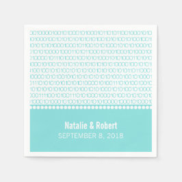 Aqua Geek Chic Binary Code Paper Napkins Servet