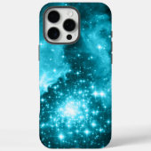 Aqua gekleurde sterren Case-Mate iPhone case (Achterkant)