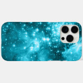 Aqua gekleurde sterren Case-Mate iPhone case (Achterkant (horizontaal))