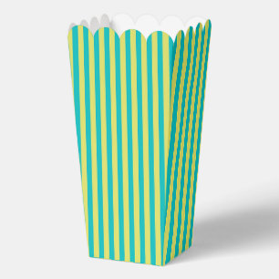 Aqua + Gele Strepen Popcorn Bedankdoosjes