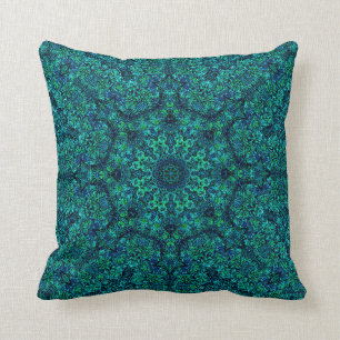 "Aqua Geo Star" Mandala Pillow Kussen