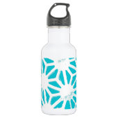 Aqua geometrisch patroon waterfles  (Voorkant)