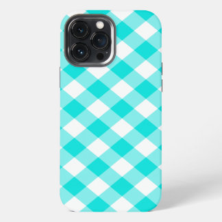 Aqua Gingham iPhone 13 Pro Max Hoesje