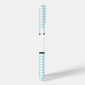 Aqua Gingham Plaid Floral Monogram Case-Mate iPhone Case (Achterkant / Rechts)