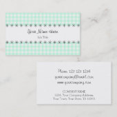 Aqua Gingham stripe visitekaartje (Voorkant / Achterkant)