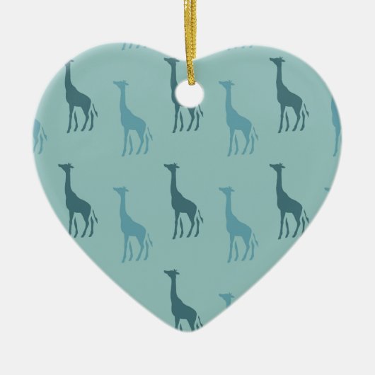 Aqua Giraffes Keramisch Ornament (Voorkant)