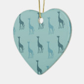 Aqua Giraffes Keramisch Ornament (Links)