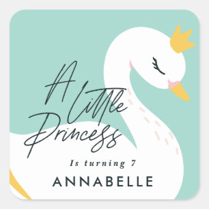 Aqua girly-elegant fotofeestje vierkante sticker