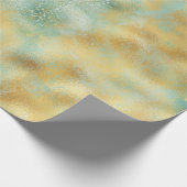 Aqua Glam Gold Glitz Sparkle Cadeaupapier (Hoek)