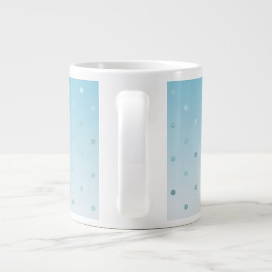 Aqua Glam Stippen Ombre Extra Grote Beker (Achterkant)