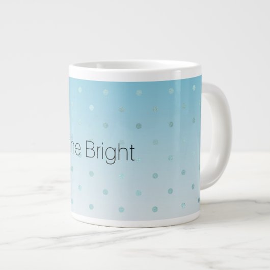 Aqua Glam Stippen Ombre Extra Grote Beker (Voorkant rechts)