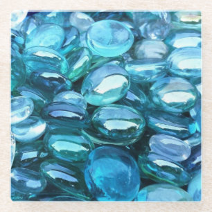 Aqua Glasstenen Glazen Onderzetter