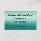 Aqua Glitter & Black Nail Technician Visitekaartje (Achterkant)