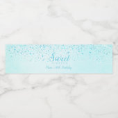 Aqua Glitter, Glam Sweet 16 Waterfles Etiket (Enkel label)