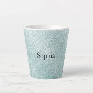 Aqua Glitter Ombre Kerstmis Latte Mok