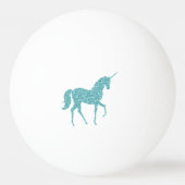Aqua Glitter Sparkle Unicorn Pingpongballen (Achterkant)