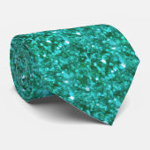 Aqua Glitter Stropdas (Opgerold)
