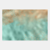 Aqua Glitz Gold Glitter Inpakpapier Vel (Voorkant 2)