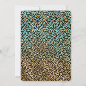 Aqua Glitz Gold Leopard Print Glitter Kaart (Achterkant)