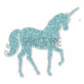 Aqua Glitzy Glitter Glam Sparkle Unicorn Sticker (Voorkant)