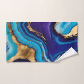 Aqua Gold Blue Purple Veins Agate (Serviette à main)