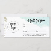 Aqua Gold Business Cadeaubon met Logo (Voorkant)