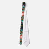 Aqua Gold Fractal Starlight Stropdas (Achterkant)