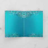 Aqua Gold Glitter Sparkle Mermaid Kaart (Binnen)