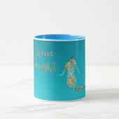 Aqua Gold Glitter Sparkle Mermaid        Mok (Midden)