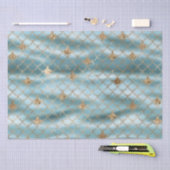 Aqua Gold Glitter Zeemeermin Tissuepapier (Craft)