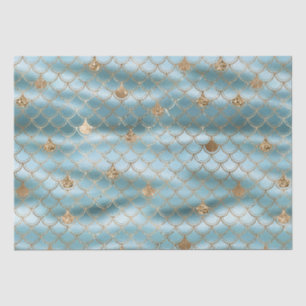 Aqua Gold Glitter Zeemeermin Tissuepapier