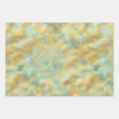 Aqua Gold Glitz Sparkle Inpakpapier Vel (Voorkant 3)