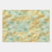 Aqua Gold Glitz Sparkle Inpakpapier Vel (Voorkant 2)