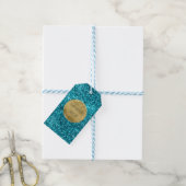 Aqua Gold Glitzy Glitter (Zeemeermin geïnspireerd) Cadeaulabel (Met Touw)