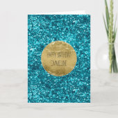 Aqua Gold Glitzy Glitter (Zeemeermin geïnspireerd) Kaart (Voorkant)