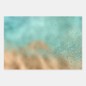 Aqua Gold Glitzy Sparkle Glitter Leopard Inpakpapier Vel (Voorkant 2)