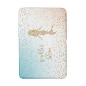 Aqua Gold Mermaid Sparkle Glitter Confetti Badmat (Voorkant Verticaal)