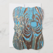 Aqua Gold Old Barn Wood Vine Swirl Weddenschap Kaart (Achterkant)