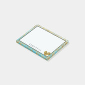 Aqua Gold Ombre Abstract Post-it® Notes (Schuin)