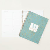 Aqua Gold Raindrop Moderne Monogramme tendance (Devant avec enveloppe)