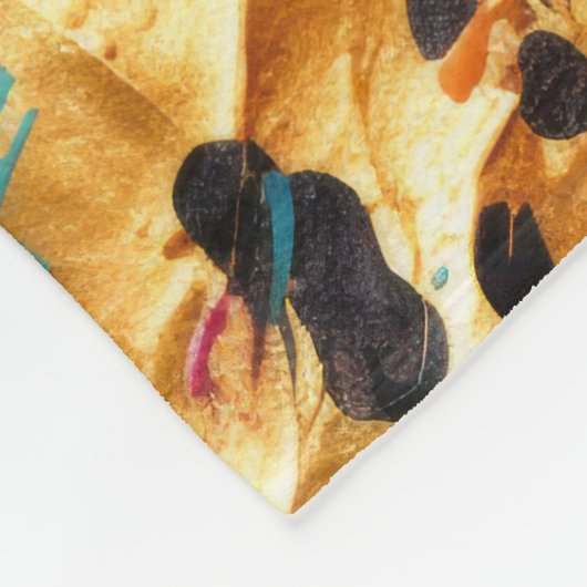 Aqua Gold Roze Luipaard Verf Fleece Deken (Hoek)