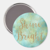 Aqua Gold Sparkle Glitter Shine Bright Magneet (Voorkant / Achterkant)