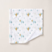 Aqua, Gold Starburst Motif du milieu du siècle (Gant de toilette)