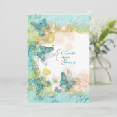 Aqua Gold strand thema bruiloft Kaart (Staand voorkant)