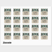 Aqua Gothic Swirls Save the Date Stickers (Feuille)