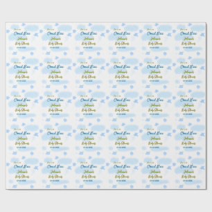 Aqua goud ze is op wolk negen baby shower wolken cadeaupapier
