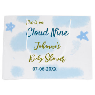 Aqua goud ze is op wolk negen baby shower wolken groot cadeauzakje