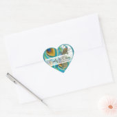 Aqua Gray 3 Peacock Feathers Wedding Sticker (Envelop)