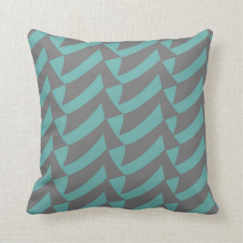 Aqua Gray Checks Kussen