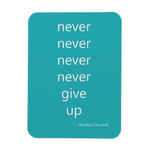 Aqua Green Blue Inspirerend Quote Nooit Opgeven Magneet